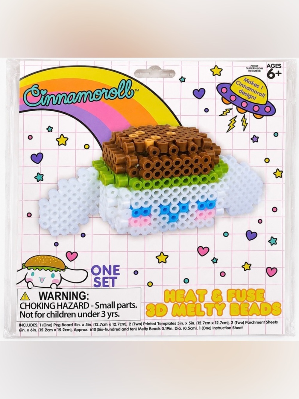 Sanrio Cinnamoroll Heat & Fuse 3D Melty Beads Craft Kit Complete New Ages 6+